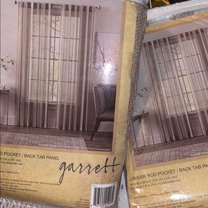 2 sheer floor length curtain panels